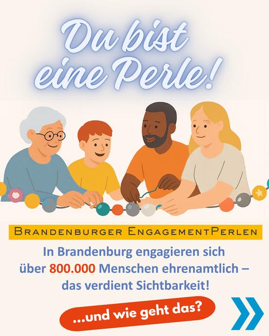 Menschengruppe fädelt Perlen auf